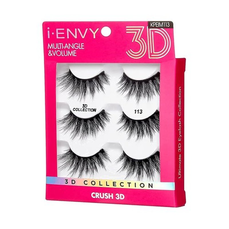 iEnvy False Eyelashes 3 Pairs Fluffy and Natural Multiangle and Volume Faux Mink Lashes (13)