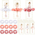 Yuxung 48 Pcs Ballerina Party Favors Ballet Hair Accessories 24 Pcs Pink Scrunchies Bulk 24 Ballerina Thank You Cards Ballet Birthday Party Decorations Hair Ties Kits for Women Dance Recital Gifts