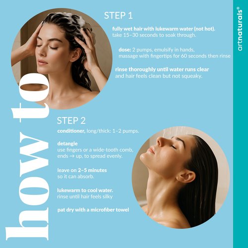 Biotin Rice Water Shampoo and Conditioner Set - Sulfate-Free Formula – Dual Bottle - Made with Collagen, Keratin, and Jojoba to Promote Strength, Shine, and Growth 16 Fl Oz 2 PK