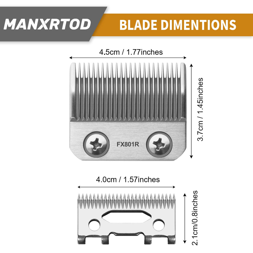 Manxrtod FX802G Replacement Blades Compatible with FX870/FXF880/FX810/FX825/FX673N Clippers, DLC Replacement Taper Blades for BaByli*s* Clipper Blades, Gold