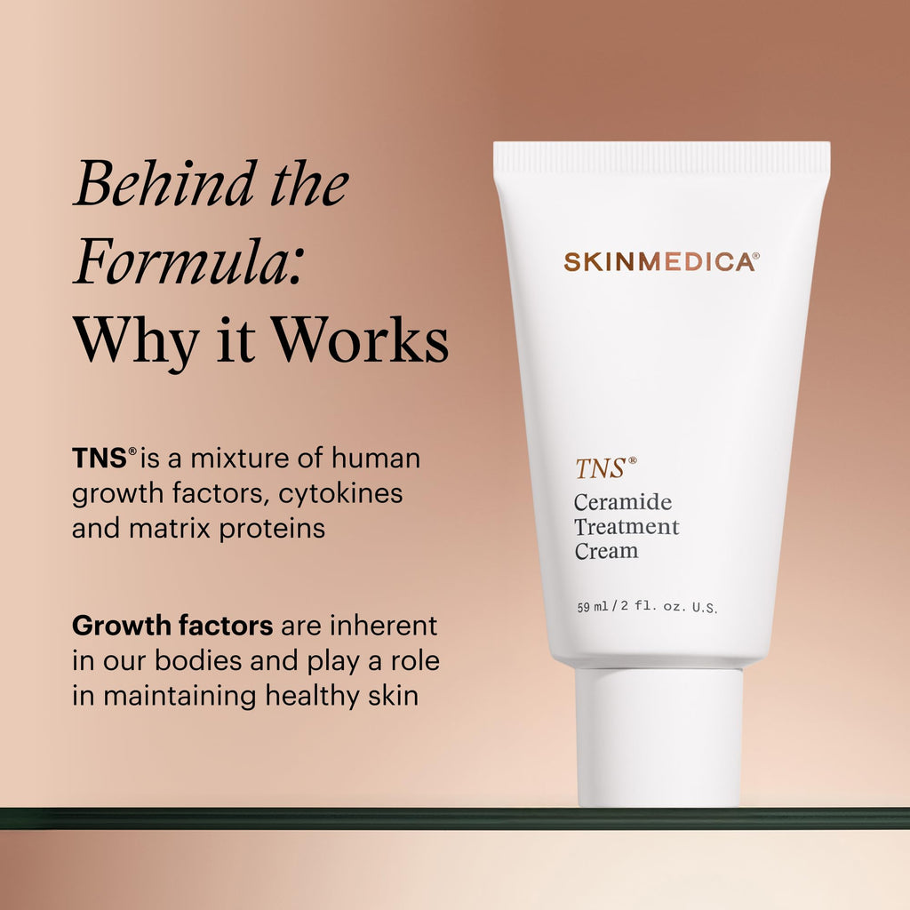 SkinMedica TNS Ceramide Treatment Facial Cream - Hydrating Facial Moisturizer with Peptides & Ceramide Technology to Help Restore Skin's Moisture Balance & Barrier (2 Oz)