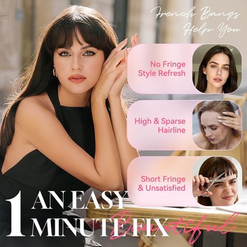 Mesariel Clip in Bangs Real Human Hair Fake Clip on Bangs for Women Dark Brown Air Wispy Fringe with Temples Curved Hairpieces for Daily Wear