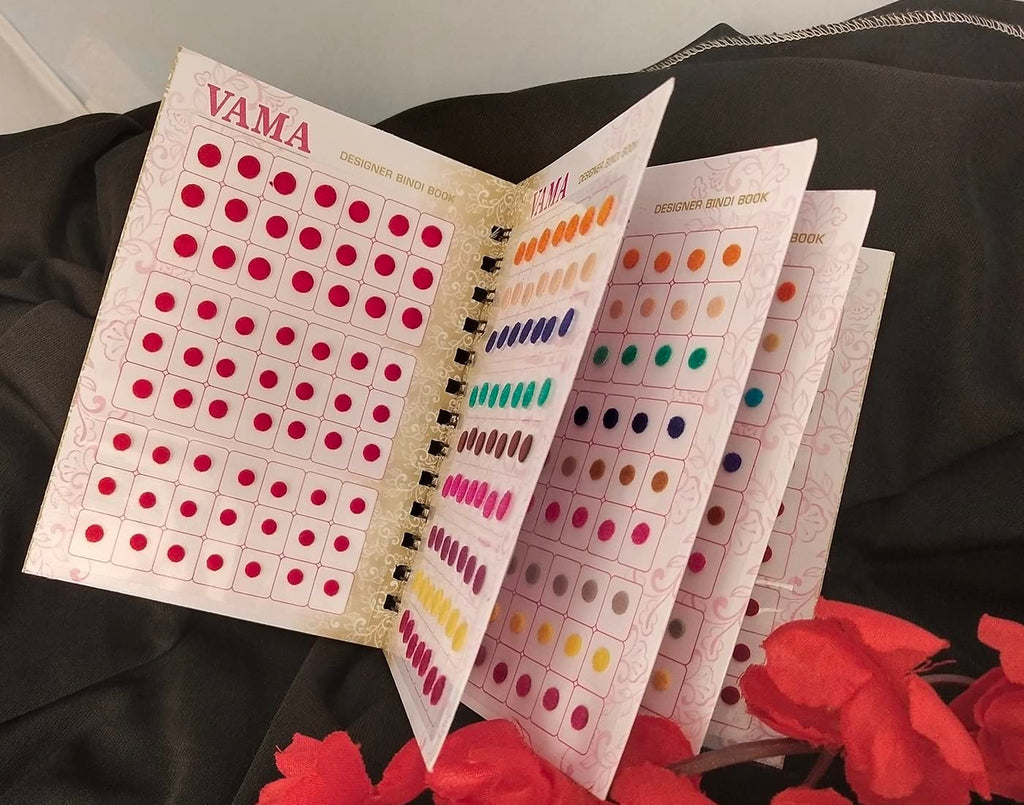 VAMA Plain Round Small Bind Book Forehead Sticker Indian Booklet for Women (Mini Bindis Booklet - 504 Bindis) Small (4Mm to 6Mm) Multicolor