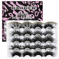 DAODER False Eyelashes 25MM Mink Lashes Dramatic Look Fluff Long Fake Eyelashes Wispy 25mm False Lashes Strip 10 Variety Pairs Mixed for Halloween Bold Makeup