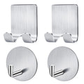 KornaDoz 4 Pack Razor Holder for Shower Wall, Adhesive Shower Razor Holder & Hooks, Waterproof 304 Stainless Steel Shaver Hanger for Bathroom & Kitchen Organization