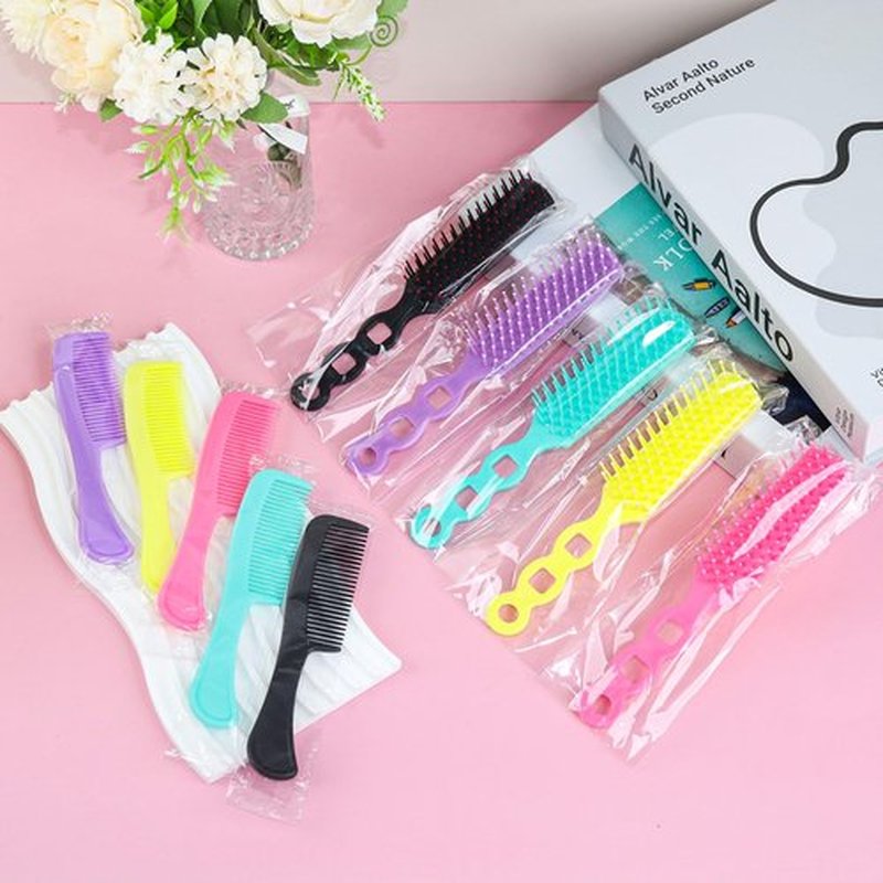 Hair Brush and Combs Bulk Individually Wrapped for Homeless,Disposable Hair Combs Bulk Hair Brushes Detangling Hairbrush for Women Shelter Nursing Hotel Church Charity Supplies50