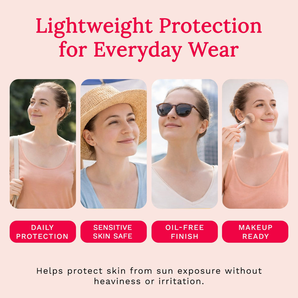 Rejuvaskin Mineral Facial Sunscreen SPF 32, Daily Mineral Sunscreen Face for Sensitive Skin, Broad Spectrum UVA/UVB Protection, Oil Free, Acne Safe Sunscreen, 3.38 fl oz.