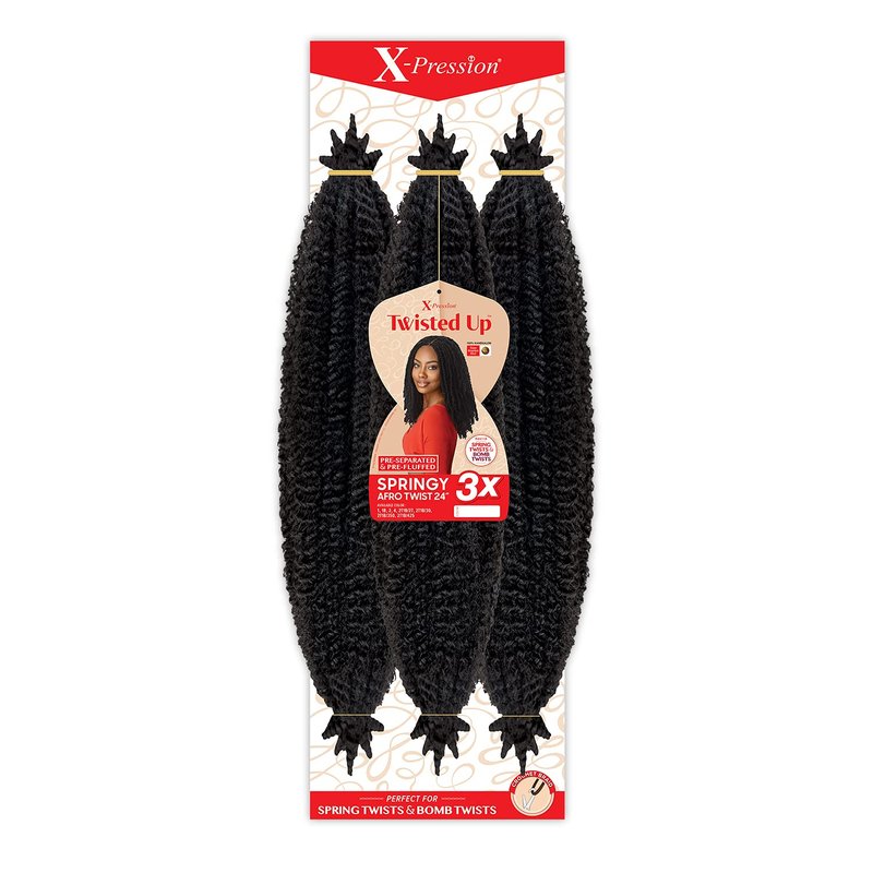 X-pression Braid Outre Crochet Braids X-Pression Twisted Up 3X Springy Afro Twist 24'' (1-pack, 2T4/30)