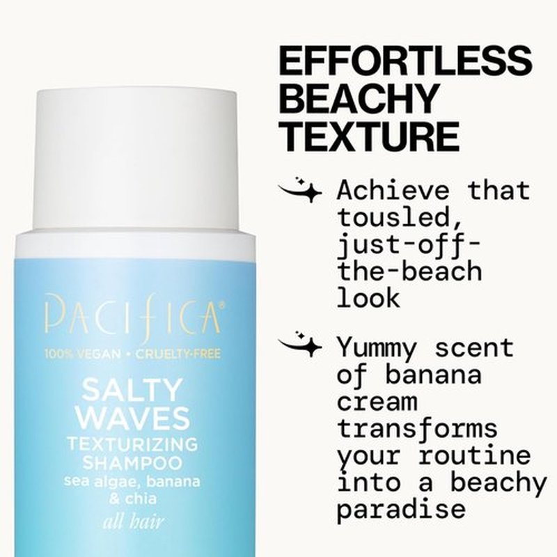 Pacifica Beauty Salty Waves Texturizing Shampoo & Conditioner Set - Effortless Beach Hair | 100% Vegan & Cruelty-Free