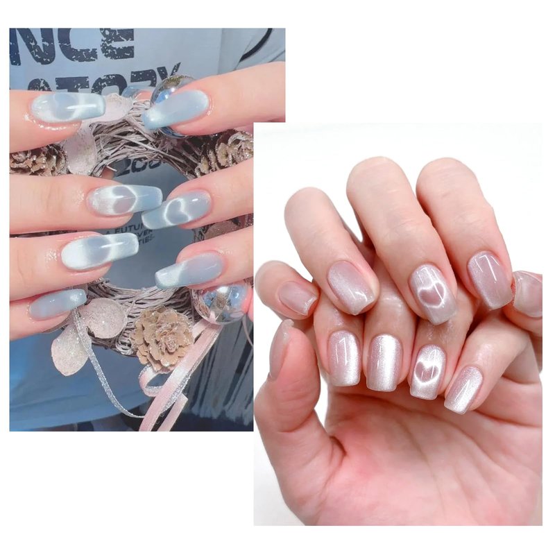 vnjaoi Heart Cat Eye Magnet for Nails,Multifunctional Nail Magnet,Detachable Design, Strong Magnet for Nails+2PC Y Shaped for DIY Manicure Kit(Large-Original Wood)