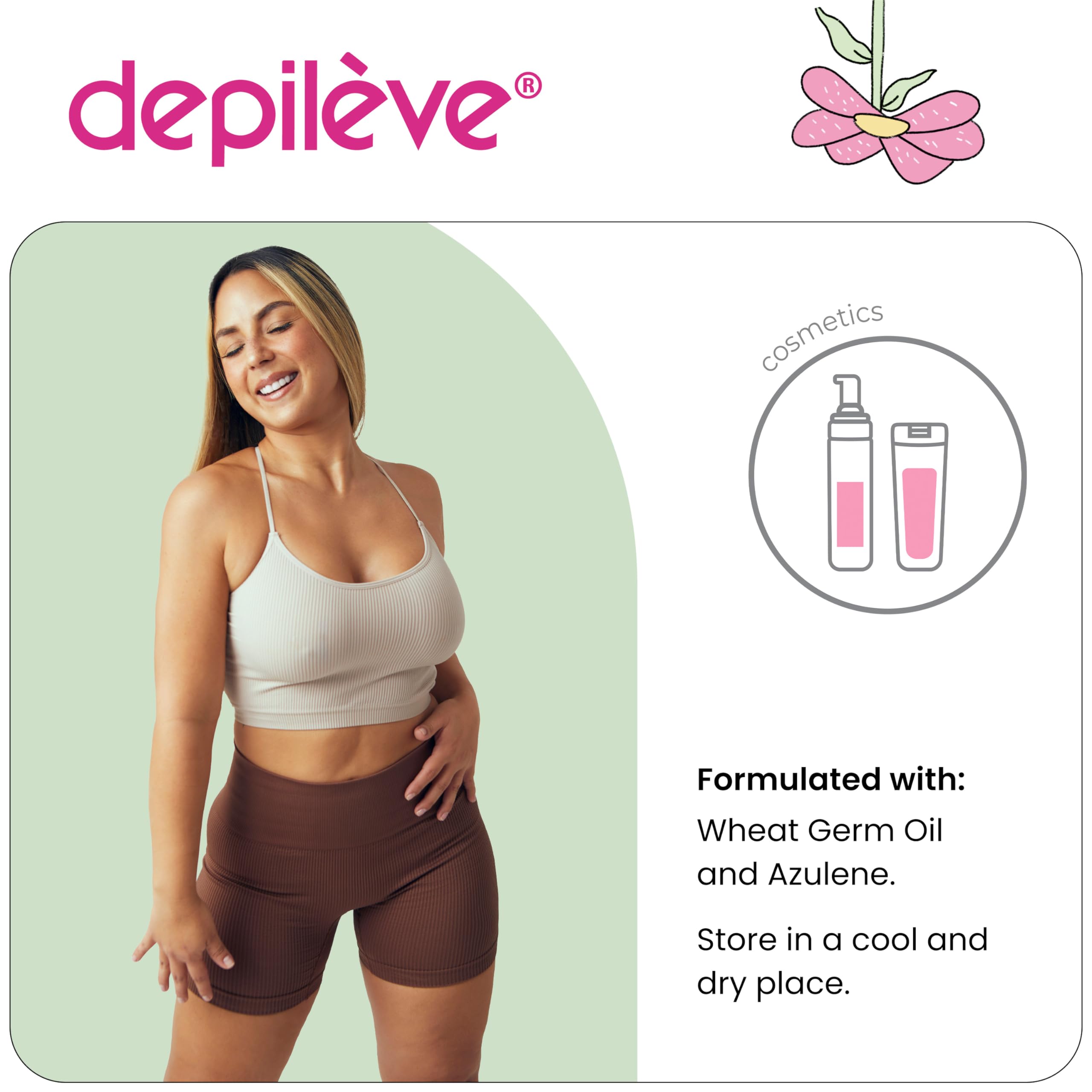 Depileve Oil Cleanser - Azulene Oil - Removes Wax Residue - AfterCare Enriched with Wheat Germ - for All Skin Types - Post Waxing Massage Oil, 7 oz.