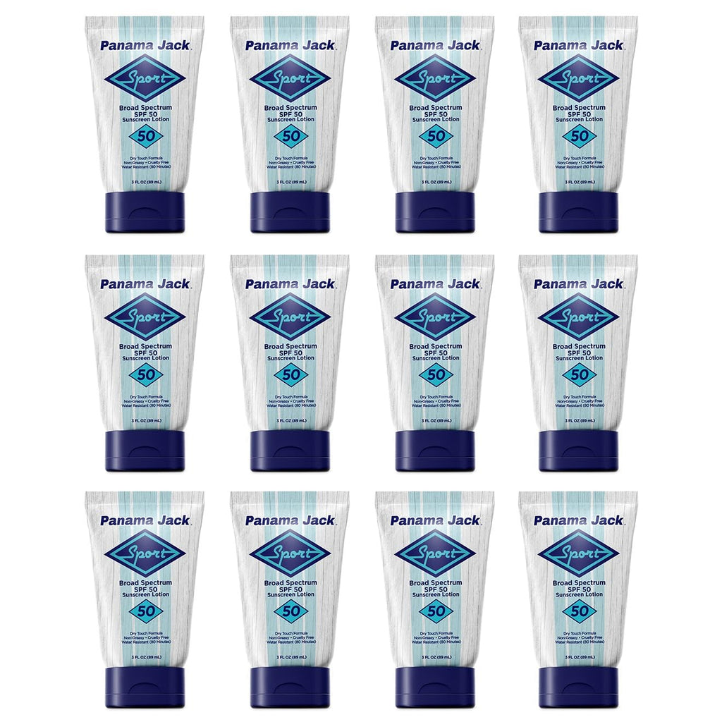 Panama Jack Sport Sunscreen Lotion - SPF 50, Broad Spectrum UVA/UVB Protection, Non-Greasy, PABA, Paraben, Gluten & Cruelty Free, 3 FL OZ (Pack of 1)