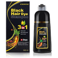 KINGMING Black Hair Dye Shampoo for Gray Coverage, 3 in 1 Herbal Instant color with 100% Cover for Women & Men (500ml)