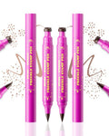 Berinist 2 Color Faux Freckle Stamp Pen Kit, Upgrade Dual Ended 2-in-1 Waterproof Fake Freckle Pen with Multi-Prong Freckles Stamp Head for Women to Easily Create Natural Long-Lasting Sunkissed Makeup