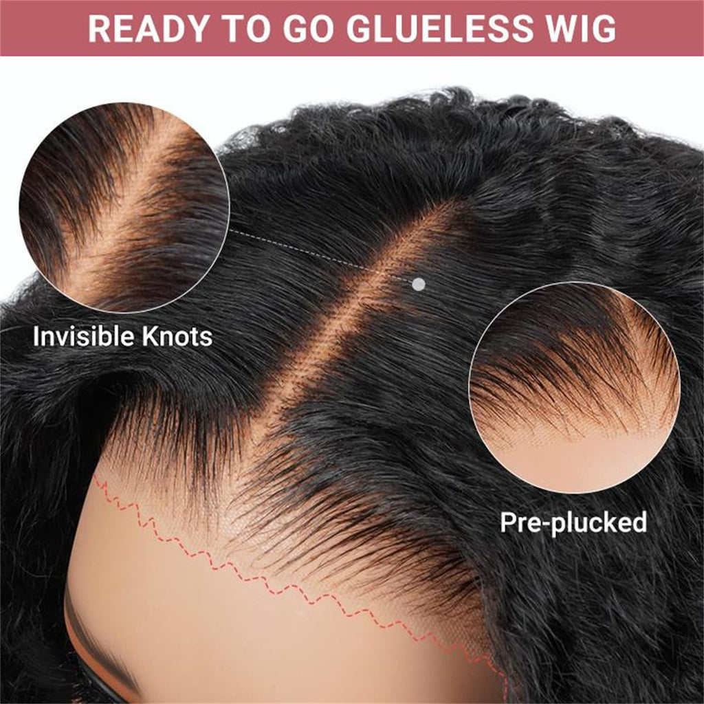 Wiggins Ready And Go Glueless Wigs Human Hair Curly Lace Front Wigs Human Hair Pre Plucked Bleached Knots Curly Hair Products Pre Cut Lace 4x7 Lace Front Wig Glueless Wigs For Women 14 Inch