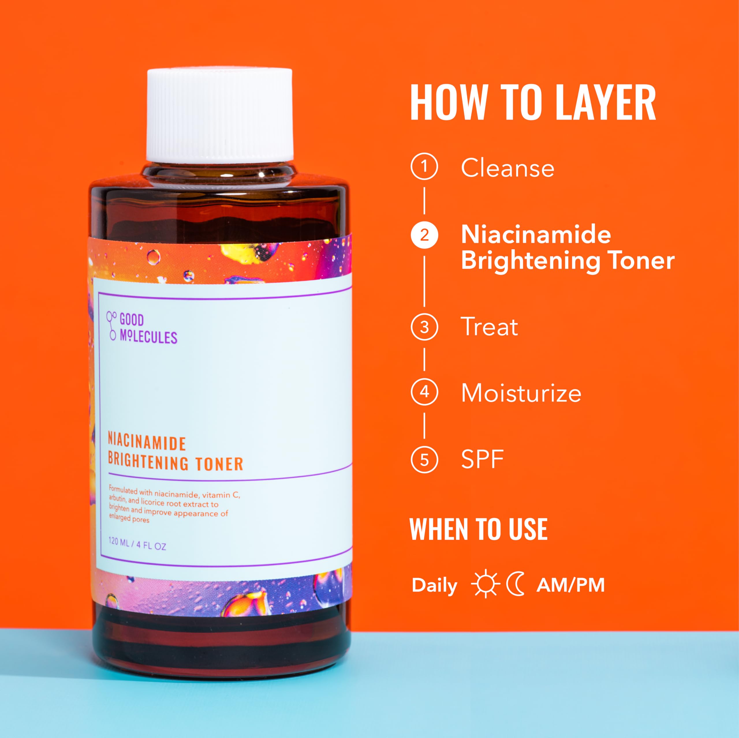 Good Molecules Niacinamide Brightening Toner - Toner for Face with Niacinamide and Arbutin for Skin Tone Balancing - Minimizes the Look of Pores, Facial Skin Care