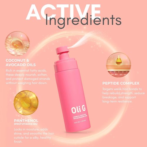 Oli G Chemical Addiction Bond-Repair Spray - 4oz Leave-In Treatment for Damaged Hair | Peptide Complex & Amino Acids
