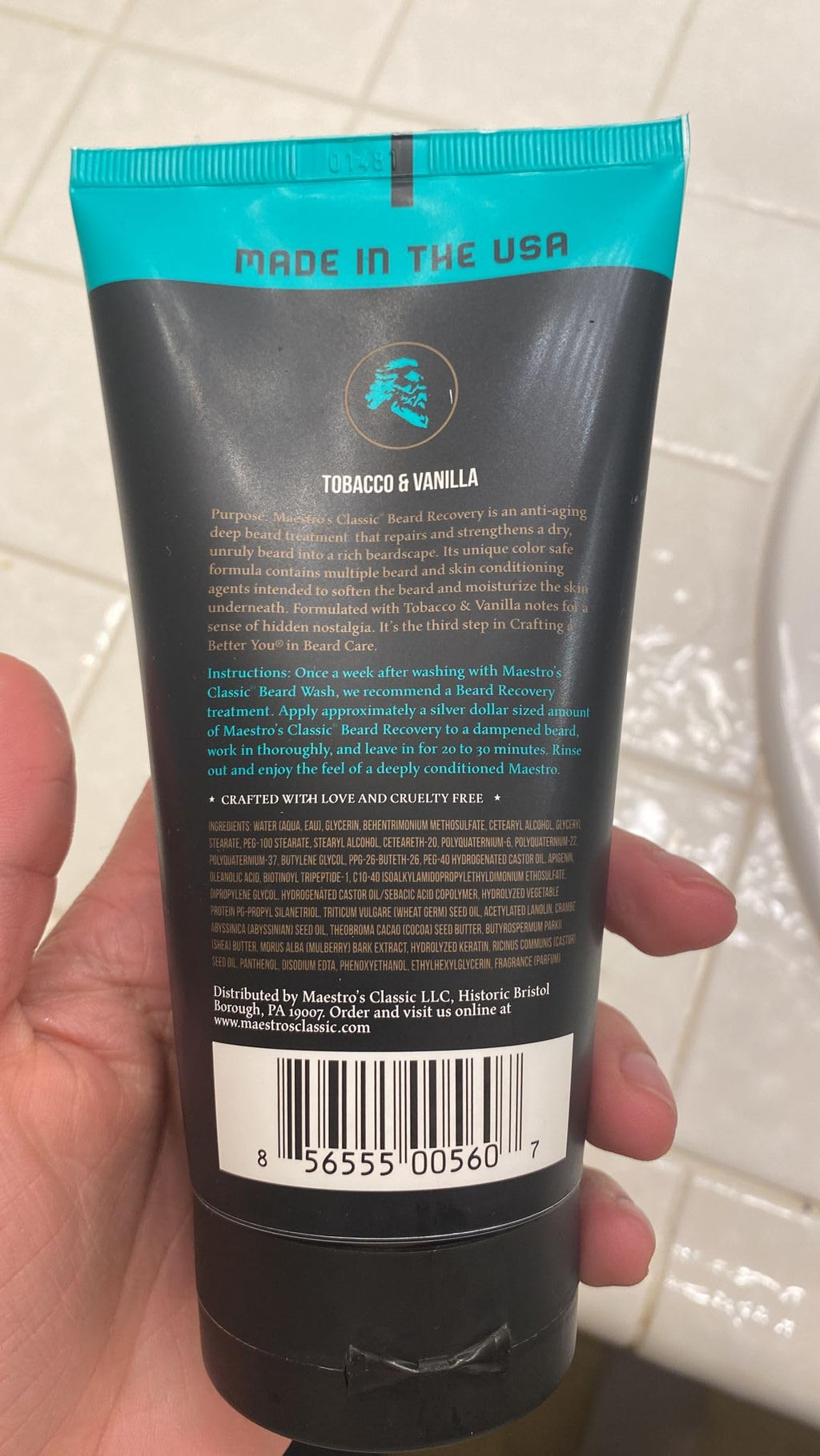 Maestro's Classic Beard Recovery Tube – Mark of a Man Blend | Beard Moisturizer for All Hair Types | Hydrating, Soothing & Softening Beard Conditioner for Men, 8 Ounce