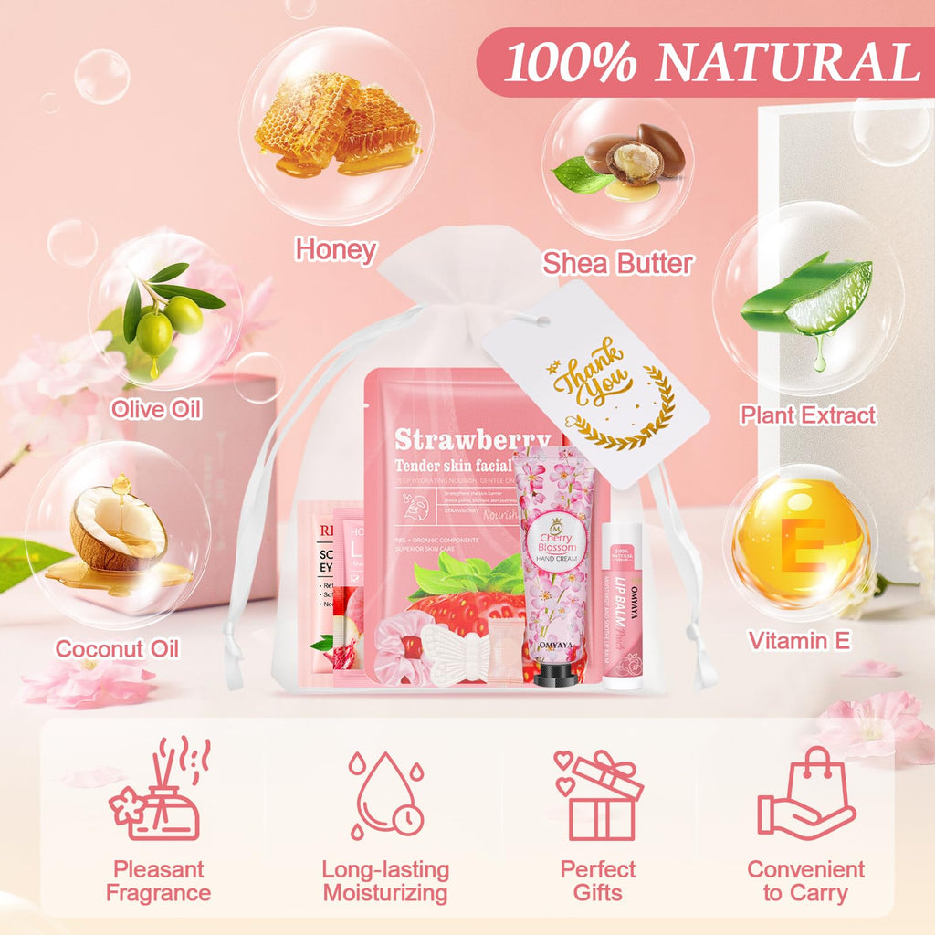 100 Pcs Spa Party Favors For Women,Spa Party Supplies Include Bulk Facial Mask,Hand Cream,Lip Balms,Under Eye Patches,Lip Mask,Bulk Gifts For Women, Mothers Day Gift, Spa Sleepover Party Supplies