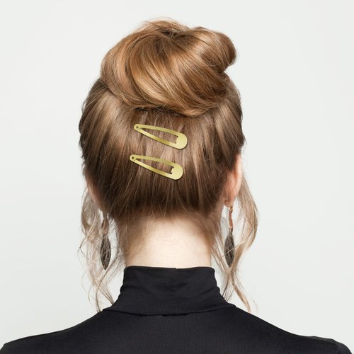 120 Pack Gold Metal Snap Hair Clips - Non-Slip Hairpins Barrettes for Women & Girls, Secure Braids, Updos, Buns - Durable & Lightweight (Plastic Storage Box Included)
