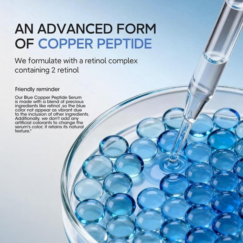 HKH Copper Peptides Serum for Face: 38 Capsules Anti-aging Facial Serum with GHK-Cu Peptide & Hyaluronic Acid for Fine Lines Wrinkles & Dryness - Daily Use for 30+ Women - Travel-Friendly