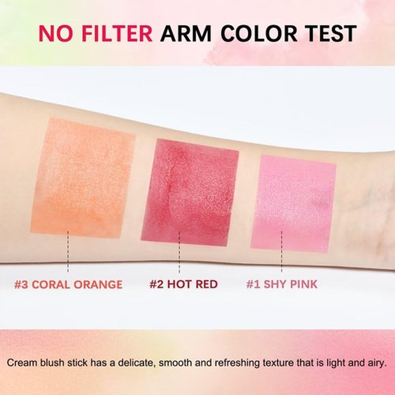 GMaxit Multi-Use Makeup Blush Stick,Beauty Solid Moisturizer Stick,Waterproof Natural Nude Makeup,Tinted Solid Moisturizer Stick for Eyes Lips Cheek(2#Hot Red)