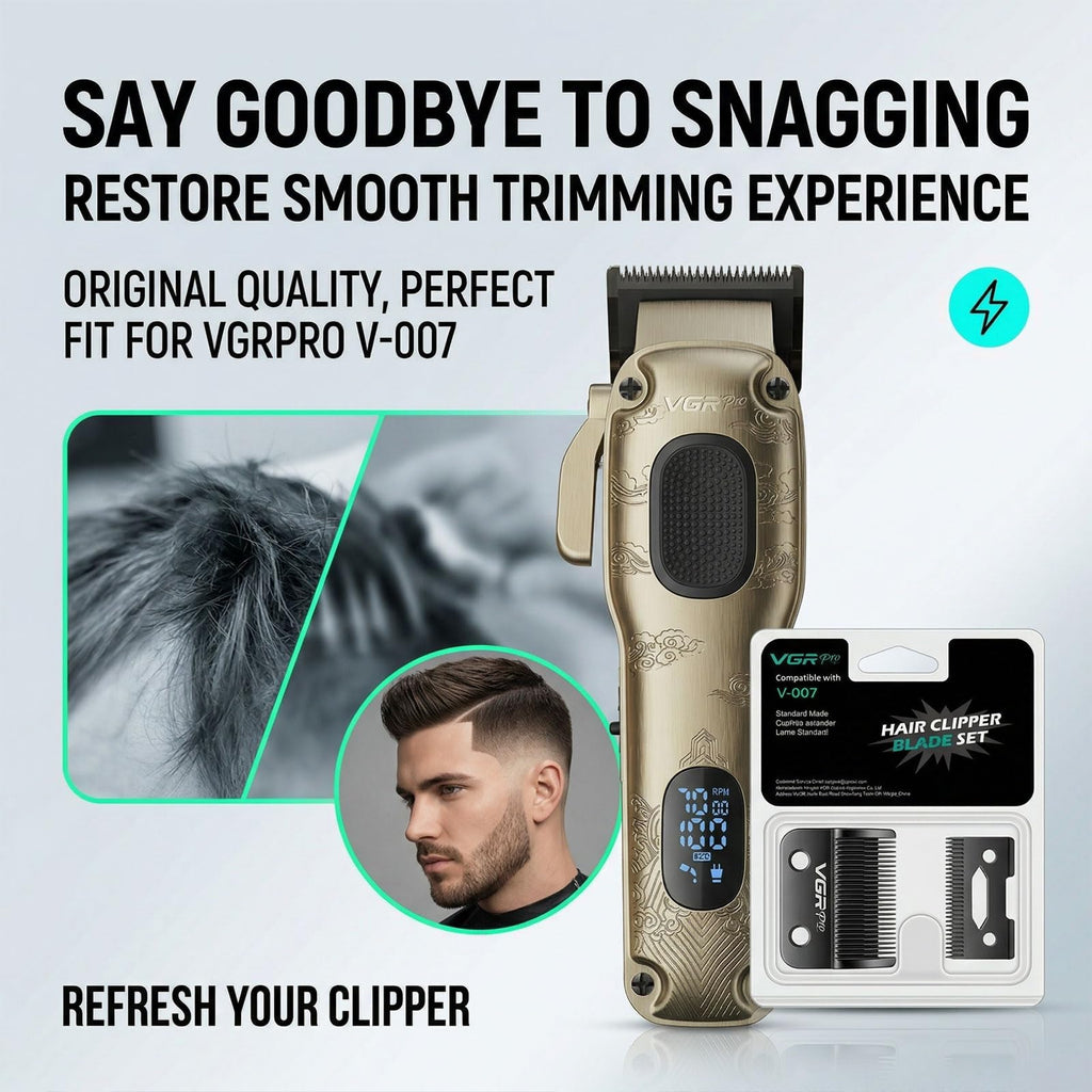 VGRPRO Professional Hair Clipper Replacement Blade Set for V-007