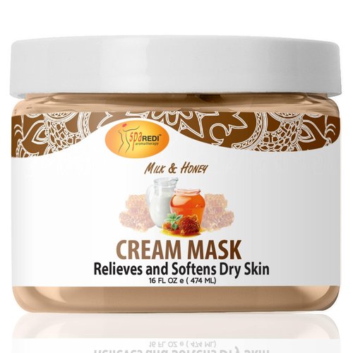 SPA REDI - Body and Foot Cream Mask, Milk and Honey, 16 Oz - Pedicure Massage for Tired Feet and Body, Hydrating, Fresh Skin - Infused with Hyaluronic Acid, Amino Acids, Panthenol, Comfrey Extract