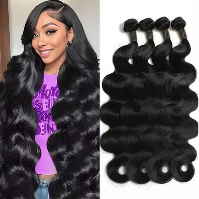 SDDRSRA 12A Human Hair Bundles 18 20 22 24 Inch Body Wave 100% Unprocessed Hair Deals Extensions Quick Weave Human Hair Natural Black Color