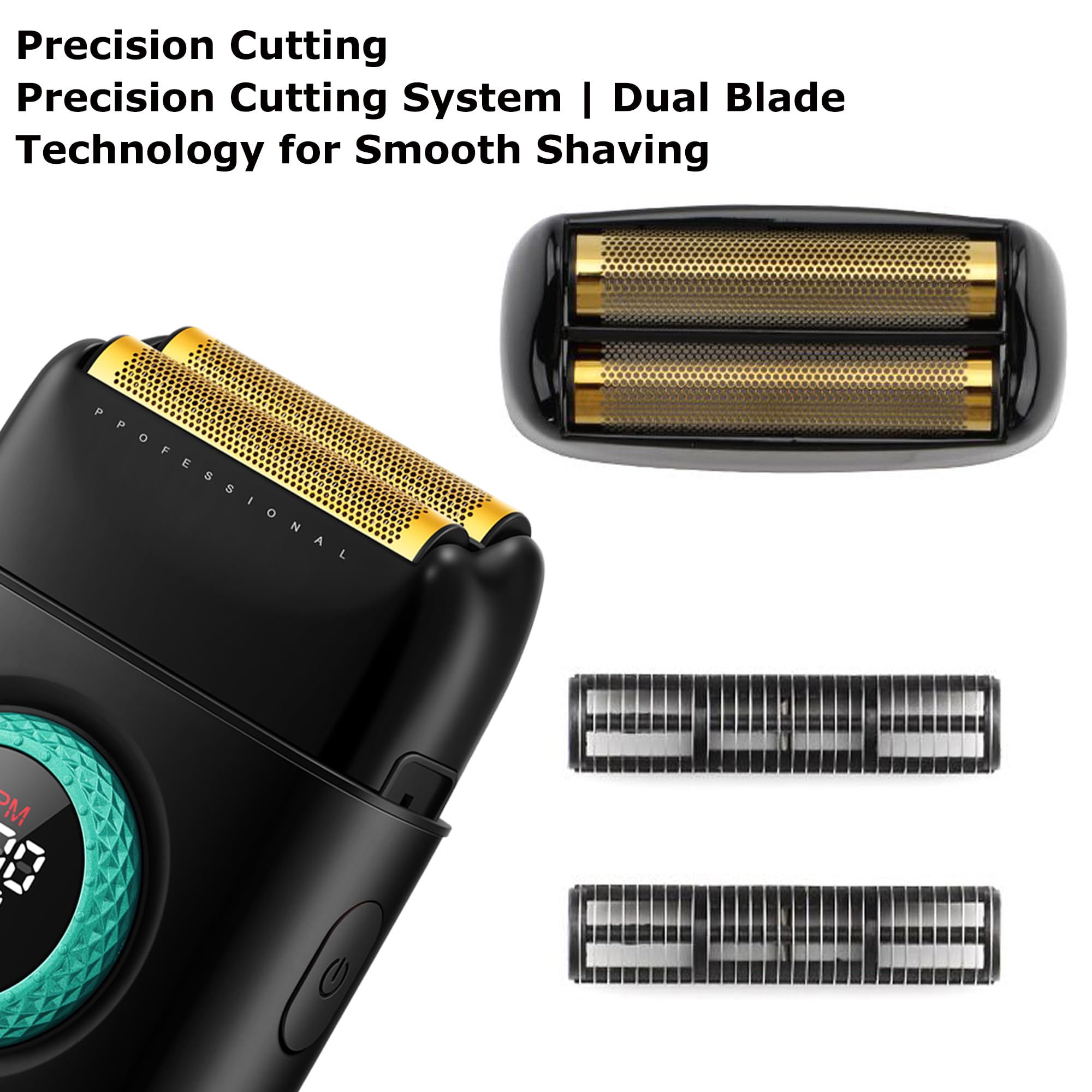 VGR 377 Foil Shaver Replacement Head, Electric Shaver Replacement Foil and Cutters Set, Double Titanium Foil Floating Blade, 1 Pack