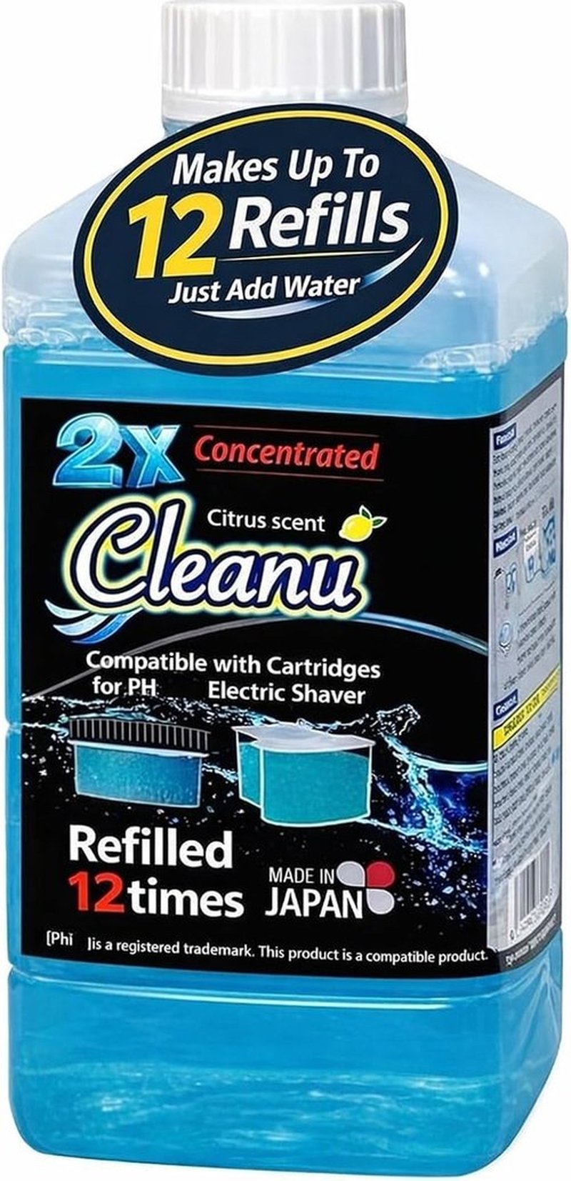 Philips Norelco Shaver Cleaning Solution Refill - 2X Concentrated, 1L (33.8 oz) - Compatible with SmartClean & Quick Clean Pods