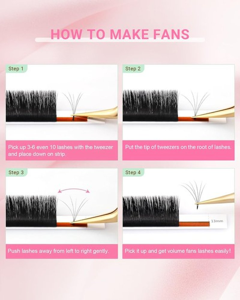 NAGARAKU Easy Fan Eyelash Extensions Volume Lash 0.07 D curl 8-15mm Mix Tray Rapid Blooming Faux Mink Cluster For Beginners Soft Professional Lash Supplies
