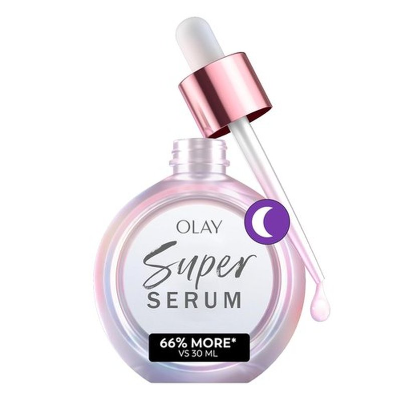 Olay Super Serum Night Repair - Fragrance-Free 5-in-1 Formula with Niacinamide & Peptides - 1.7 Oz
