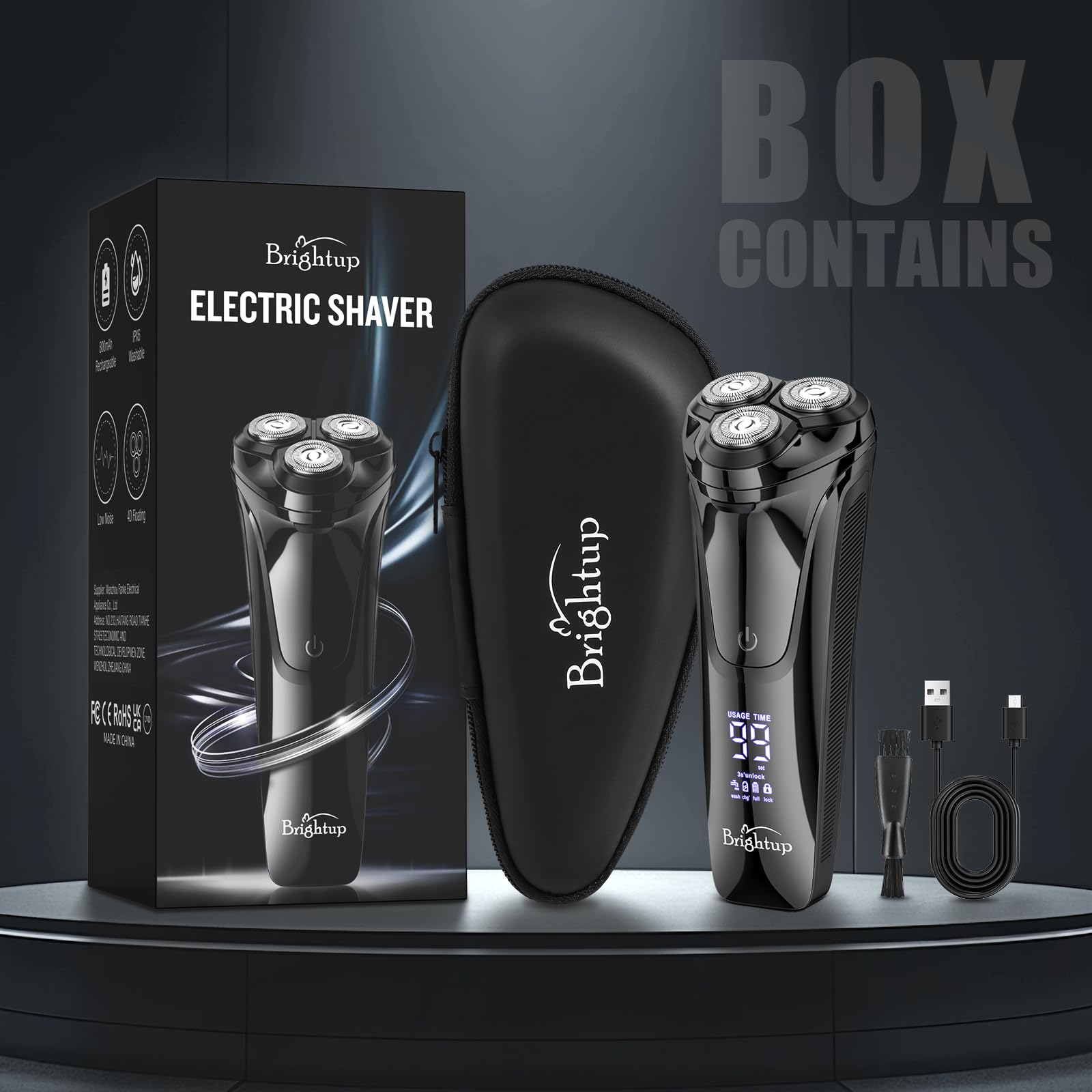 Brightup Electric Razor for Men Face, Wet & Dry Electric Shaver for Men