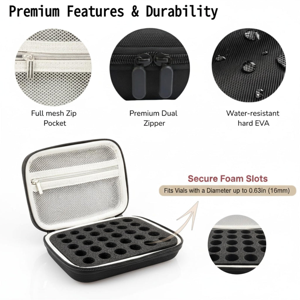 ZyCooom Peptide Case for Fridge Peptide Case for 1ml 3ml 5ml Vials-30 Slots