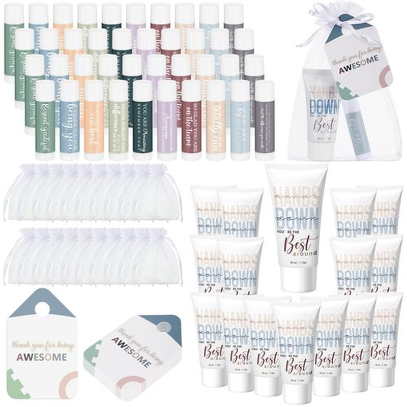 Heigble 20 Sets Bulk Gifts for Women Hand Cream and Lip Balm Set Inspirational Hand Lotion Thank You Gift for Employee Appreciation Office Staff Female Coworker Team Teacher Nurses Guests