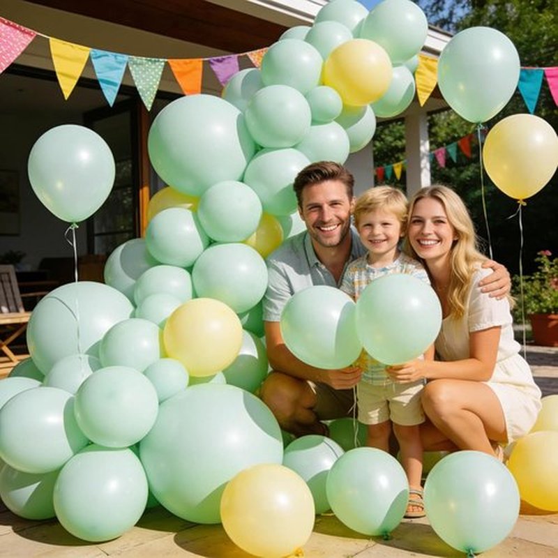 Pastel Green Latex Balloons by [Brand Name] - 110pcs 12-Inch Balloons for Birthday Party & Baby Shower