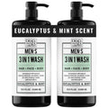 Dead Sea Collection Eucalyptus Mint Men’s Body Wash – 3 in 1 Body Wash for Men for Hair, Face & Body – Moisturizing Shower Gel with Dead Sea Minerals – Pack of 2 (33.8 fl oz each)