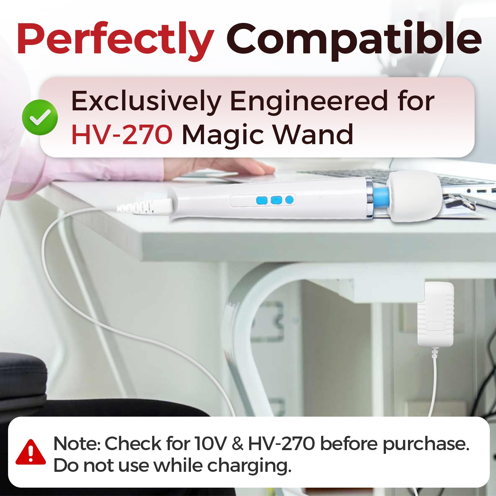 HV-270 10V Power Adapter Charging Cable Compatible with Hitachi Magic Wand