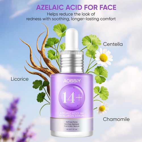 AOBBIY Azelaic Acid Serum for Face – Redness-Soothing Facial Serum with Niacinamide & Hyaluronic Acid, Gentle After-Spot Care for Sensitive-Looking Skin, 30 ml / 1.01 fl. oz. (1 Fl Oz (Pack of 1))