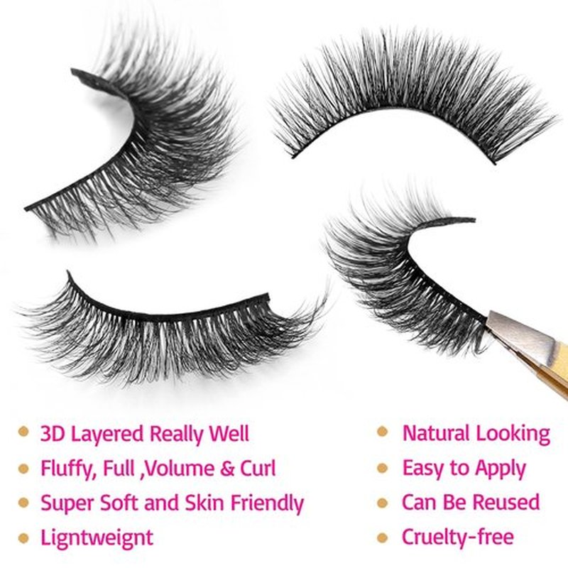 Eliace False Eyelashes Natural look Cat Eye Lashes Wispy Strips 3D Mink Lashes 13MM,15 Pairs Fake Eyelashes Faux Fluffy, Winged Fox Eyelashes, Soft Thin Band Comfortable Reusable False Lash Rosa Style
