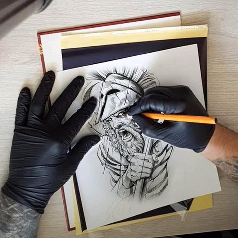 SOTICA 50PCS Tattoo Transfer Paper Tattoo Stencil Paper 4-Layer A4 Size Reusable DIY Transfer Paper for Stencil Printer & Hand Drawing Tattoos Supplies