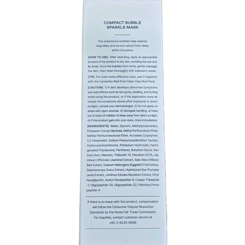 CANDORLOV Bubble Face Mask, Peptide Exfoliation, Deep Cleansing, Pore Tightening & Sebum Control for Blackheads, Enlarged Pores, Hydrating, No Irritation, Korean Glass Skin Care, 3.52 oz