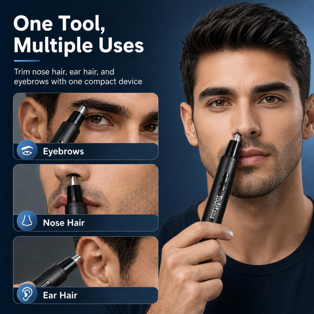 Todetana 2 Pack Nose Hair Trimmer, USB Rechargeable Ear & Nose Trimmer