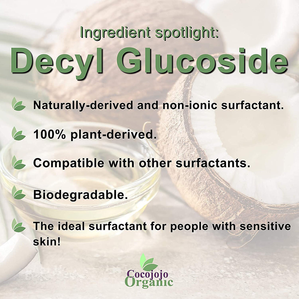 Cocojojo Decyl Glucoside Natural Surfactant - Surfactants for Soap Making, Lauryl Glucoside, DIY Shower Gel, Skin Care, Body and Face Wash, Plant Derived, Natural - 1 Gallon (Pack of 1)