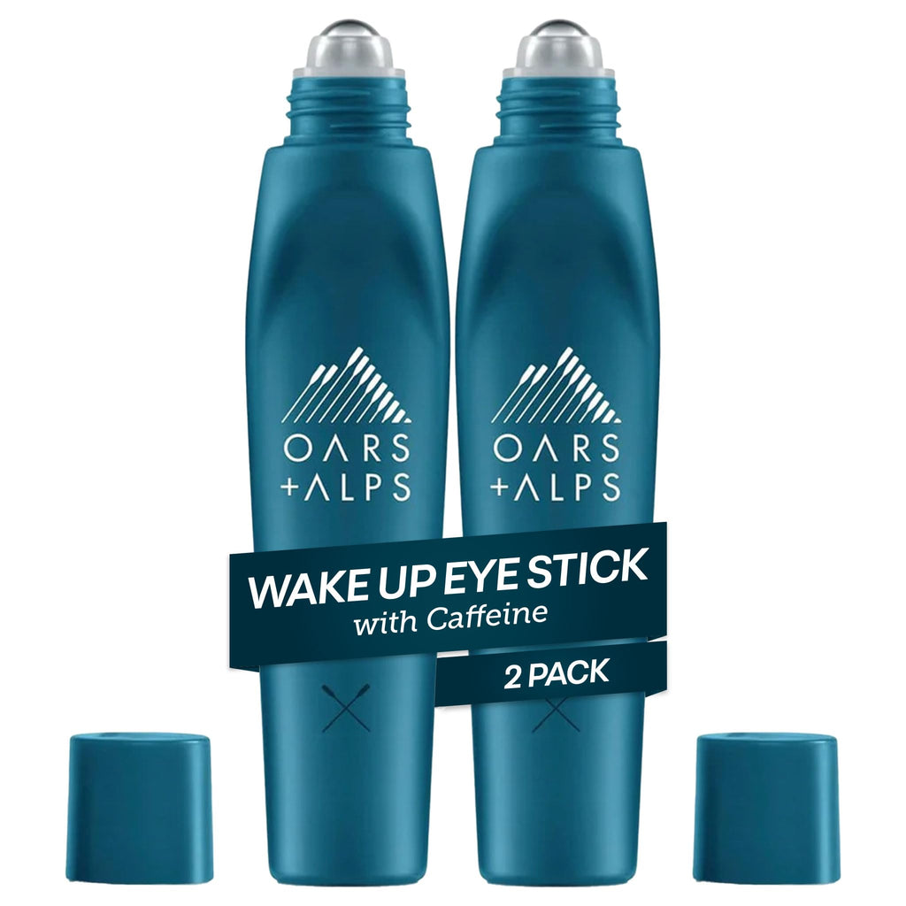Oars + Alps Wake Up Eye Roller and Eye Depuffer, Infused with Caffeine and Aloe Vera, TSA Friendly, 0.5 Oz, 2 Pack