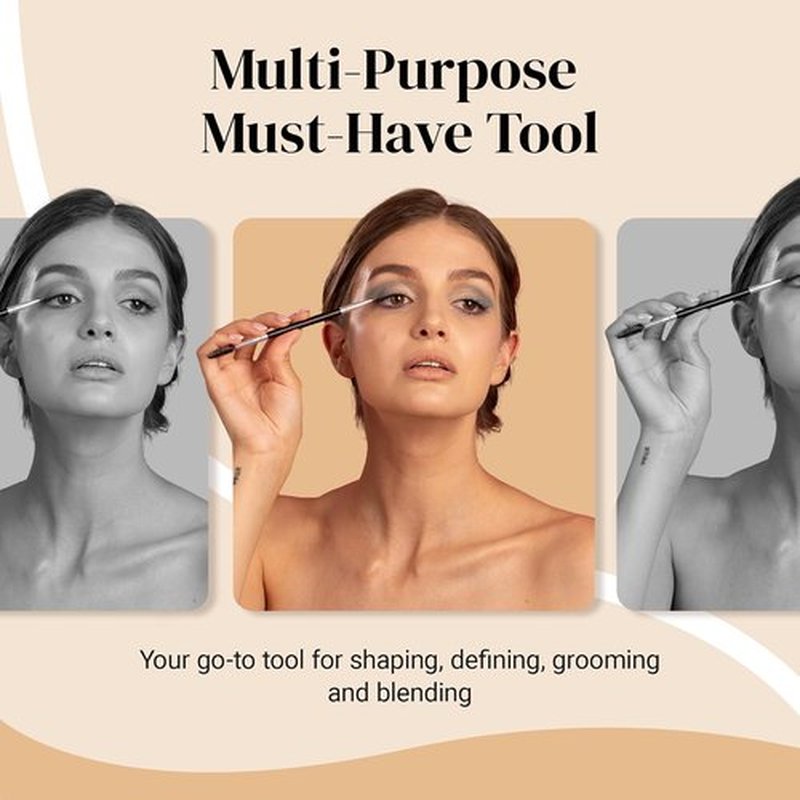 KESHIMA Eyebrow Brush Duo - Premium Angled Brush & Spoolie for Precision Eye Makeup Application