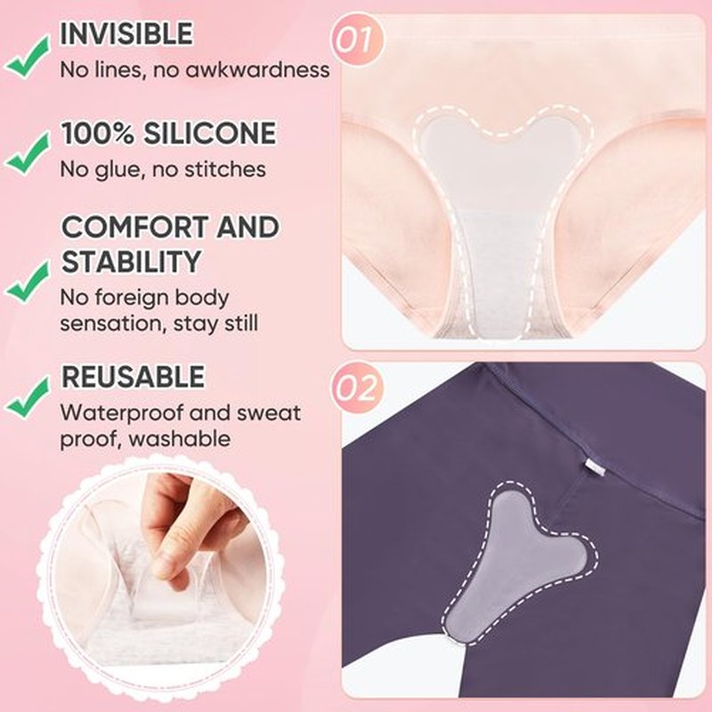 PRISESSA 4 Pack Y Shape Silicon Concealer, Reusable Cover, Seamless Hider, No Underwear Guard White