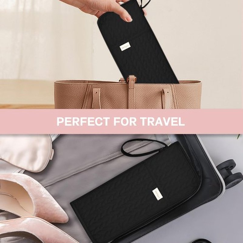 KarSyon Hot Tools Organizer Heat Resistant Mat Case Hair Tools Holder Travel Bag Portable Hair Styling Tools Cover Pouch for Curling Iron,Flat Iron,Hair Straightener (Black)