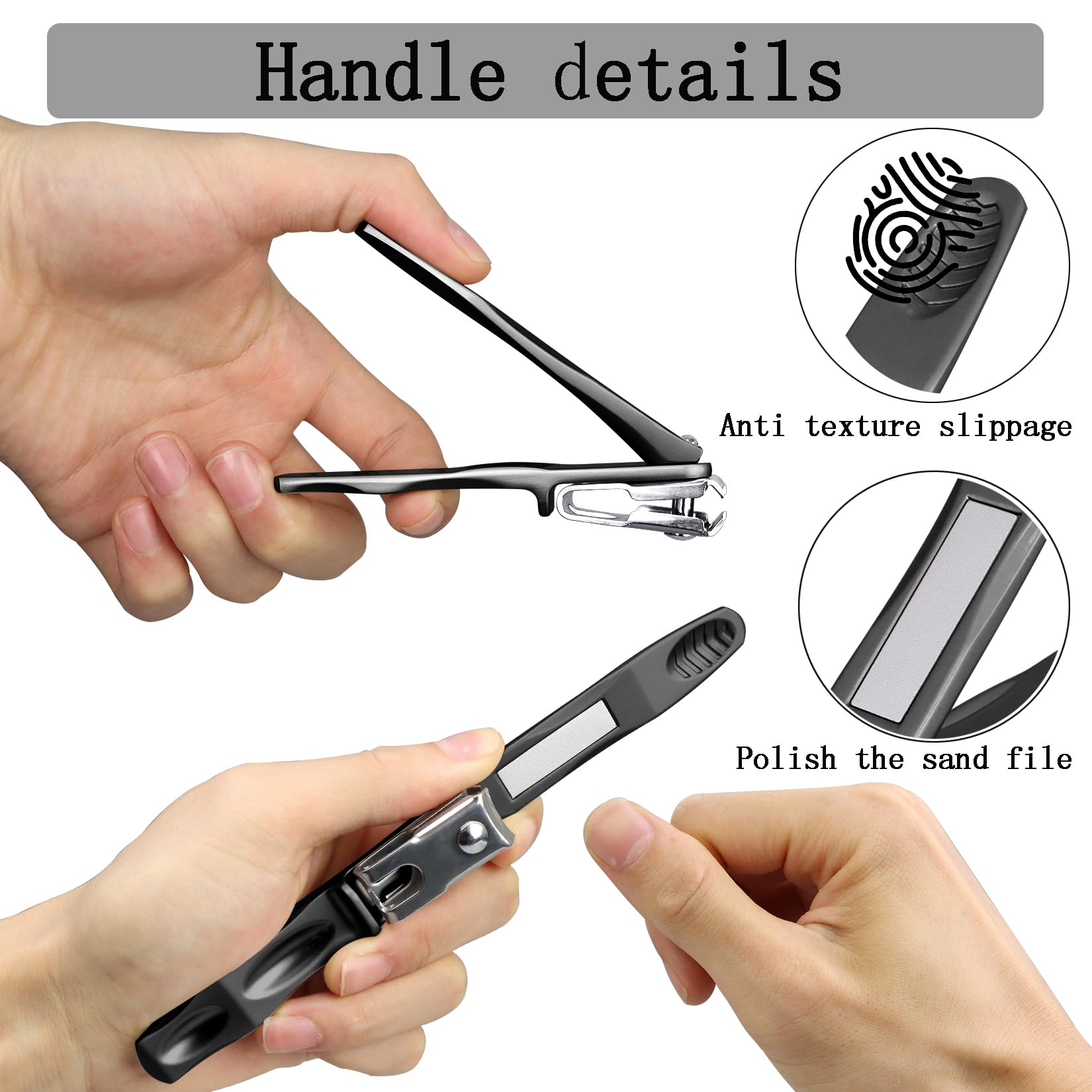 XGIZMOO 360° Rotating Toenail Clippers for Seniors, Long Handle Fingernail Clippers for Men and Women, Ergonomic Grip Toenail Clipper for Thick Nails